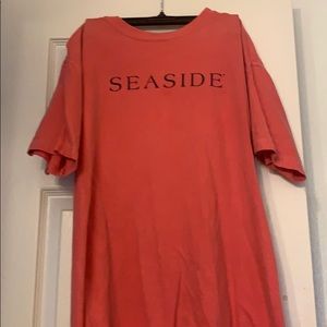 Orange and navy seaside shirt!